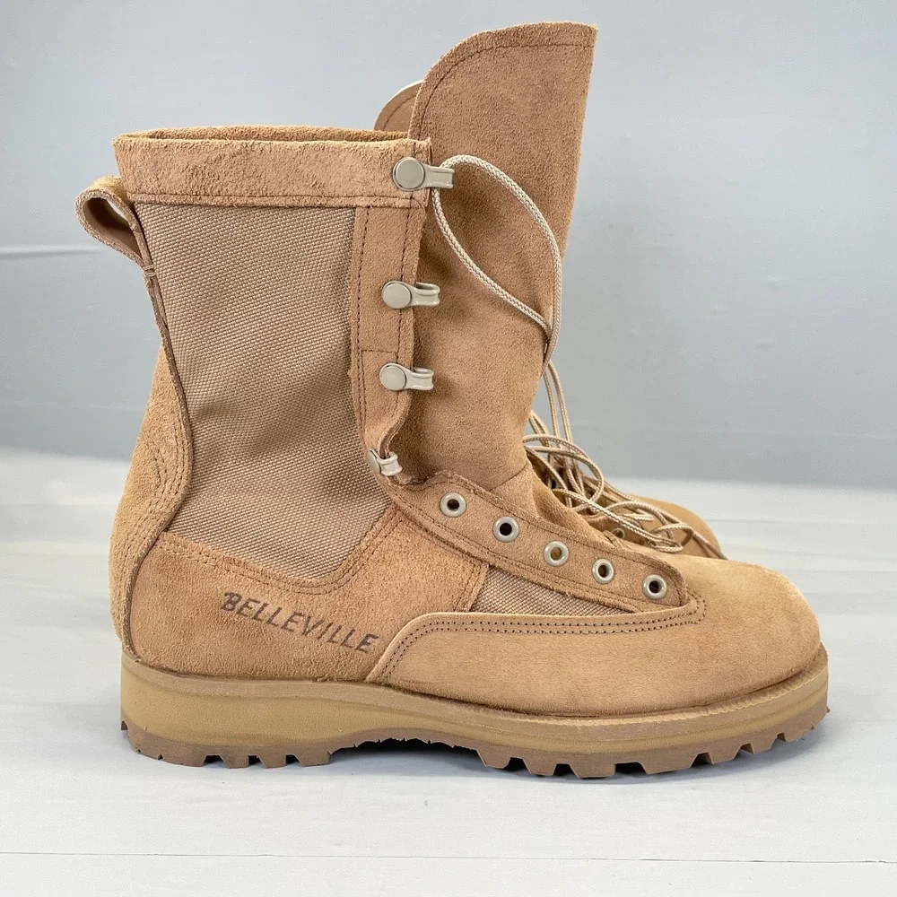 Belleville Waterproof Combat Boots Mens Size 9R Brown Suede Vibram Military 790A